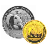 京沪高速铁路开通熊猫加字金银纪念币