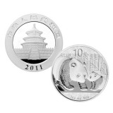 2011版熊猫金银纪念币1盎司银币