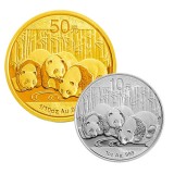 2013年熊猫金银币套装（1/10盎司金+1盎司银）