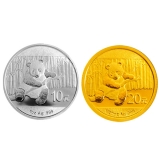 2014版熊猫金银币套装（1/20盎司金+1盎司银）
