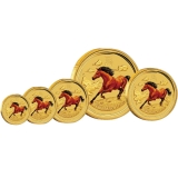 澳洲2014马年彩色金币五枚套装