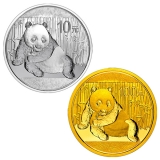 2015版熊猫金银套装（1/4盎司金+1盎司银）