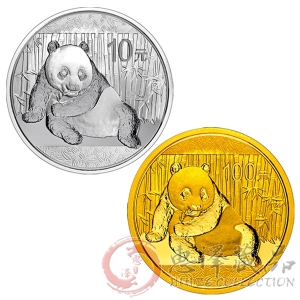 2015版熊猫金银套装（1/4盎司金+1盎司银）