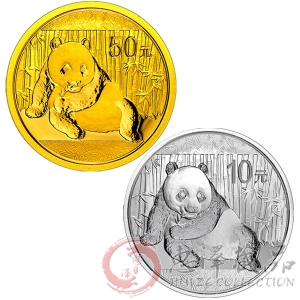 2015版熊猫金银套装（1/10盎司金+1盎司银）
