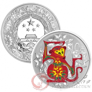 2016丙申猴年1盎司圆形彩色银币