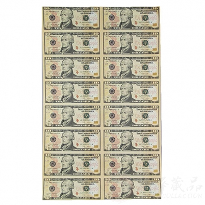 10美元16连体整版钞