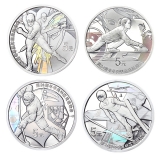 第24届冬季奥林匹克运动会纪念币 第2组 15克圆形银质纪念币 4枚