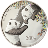 2023版熊猫贵金属纪念币1公斤圆形银质纪念币