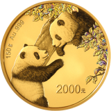 2023版熊猫贵金属纪念币150克圆形金质纪念币