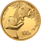 2023版熊猫贵金属纪念币8克圆形金质纪念币